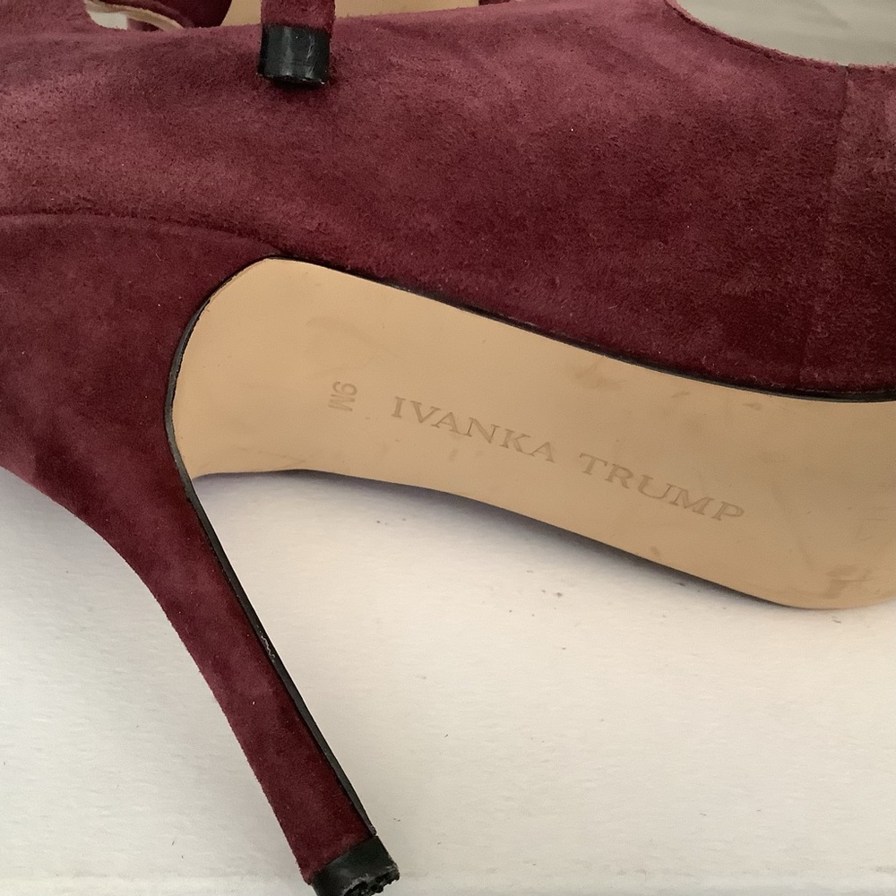Ivanka Trump Burgundy Lace-Up Heels - Picture 7 of 7